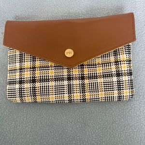 ipsy Yellow & Black Plaid cosmetic Bag